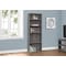 Monarch Specialties Bookshelf, Bookcase, 6 Tier, 72"H, Office, Bedroom, Laminate, Grey, Transitional I 7469 - alternate 2